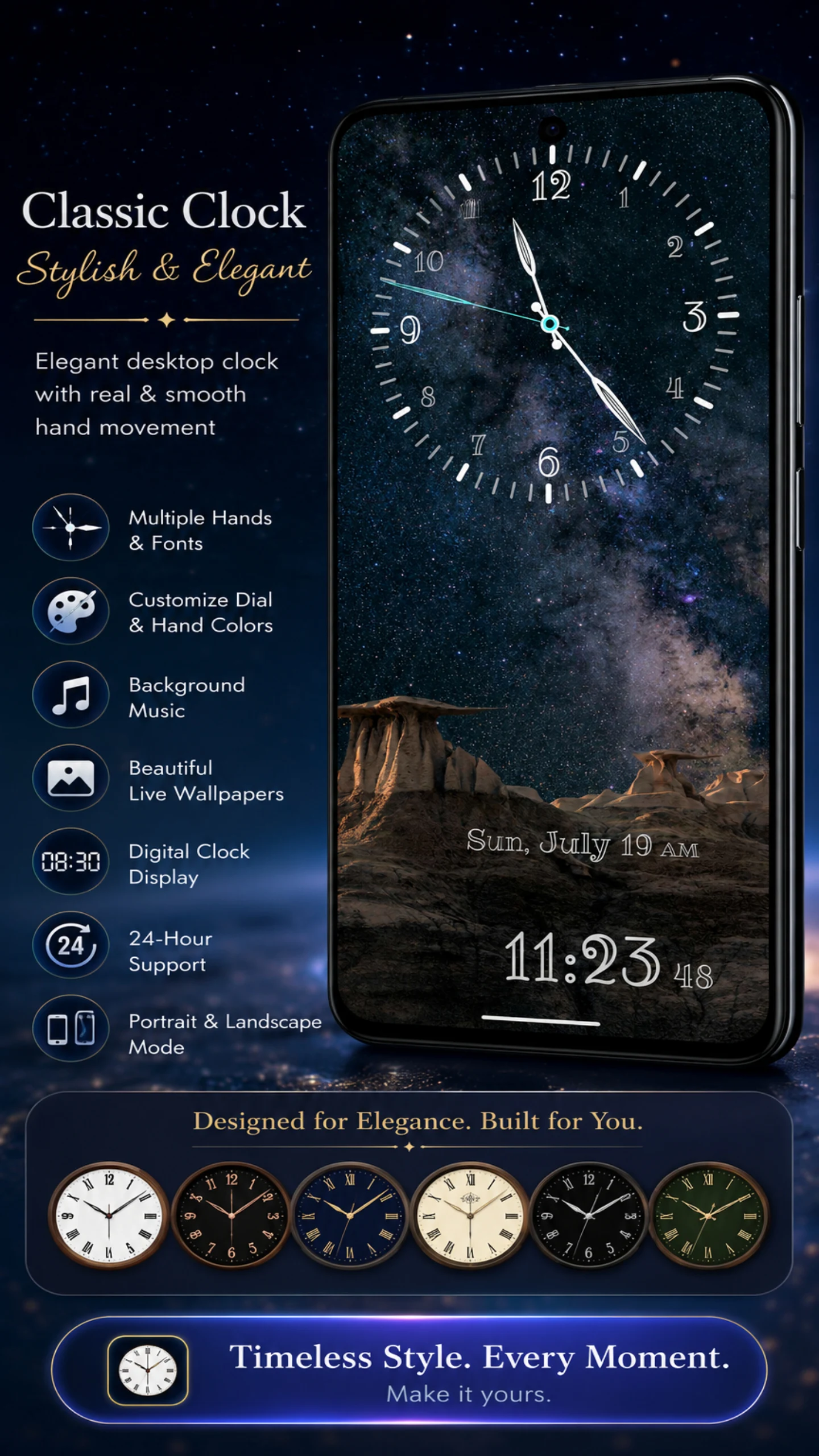 Classic Clock with Second Hand screenshot