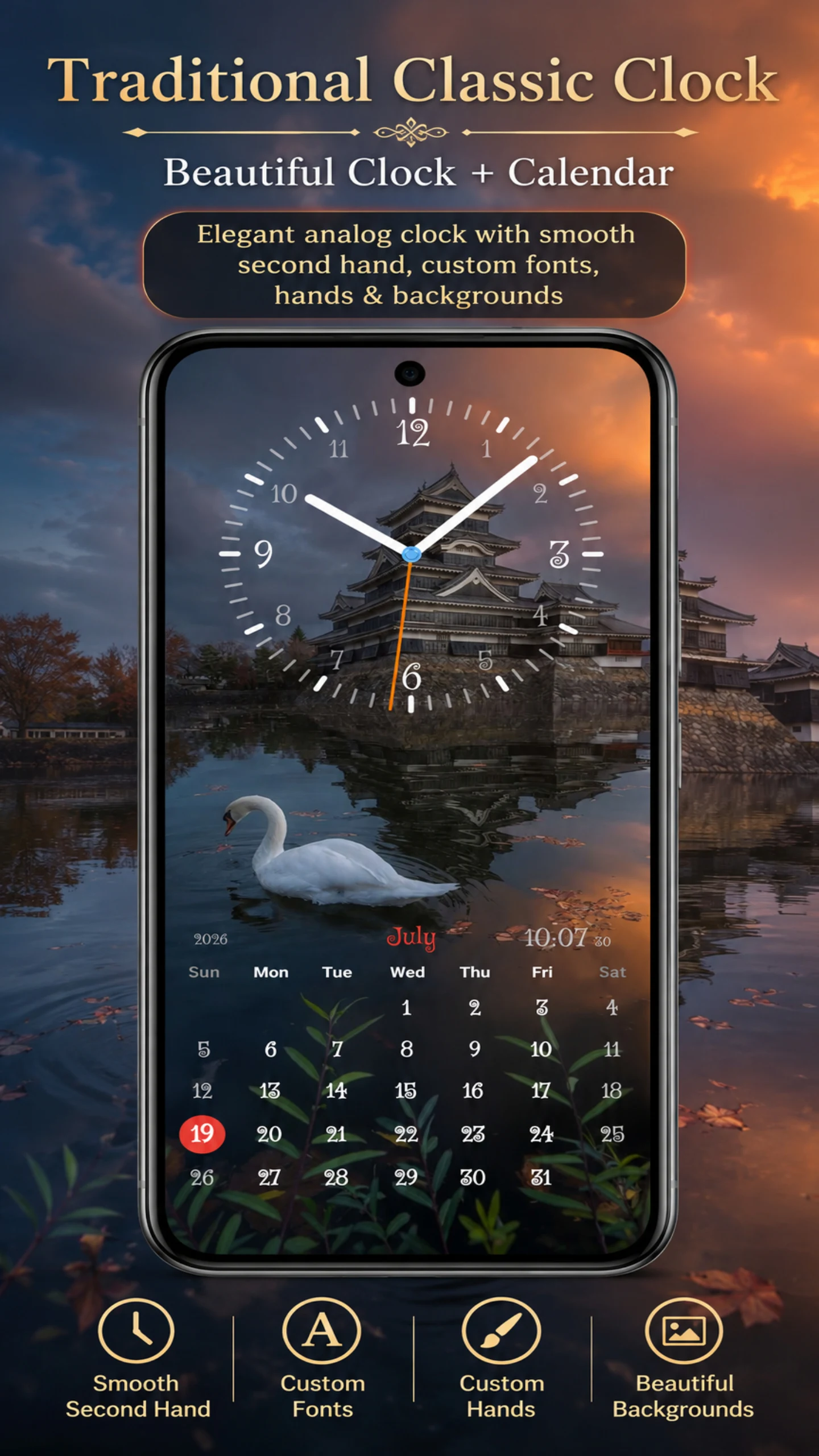 Classic Clock with Second Hand screenshot