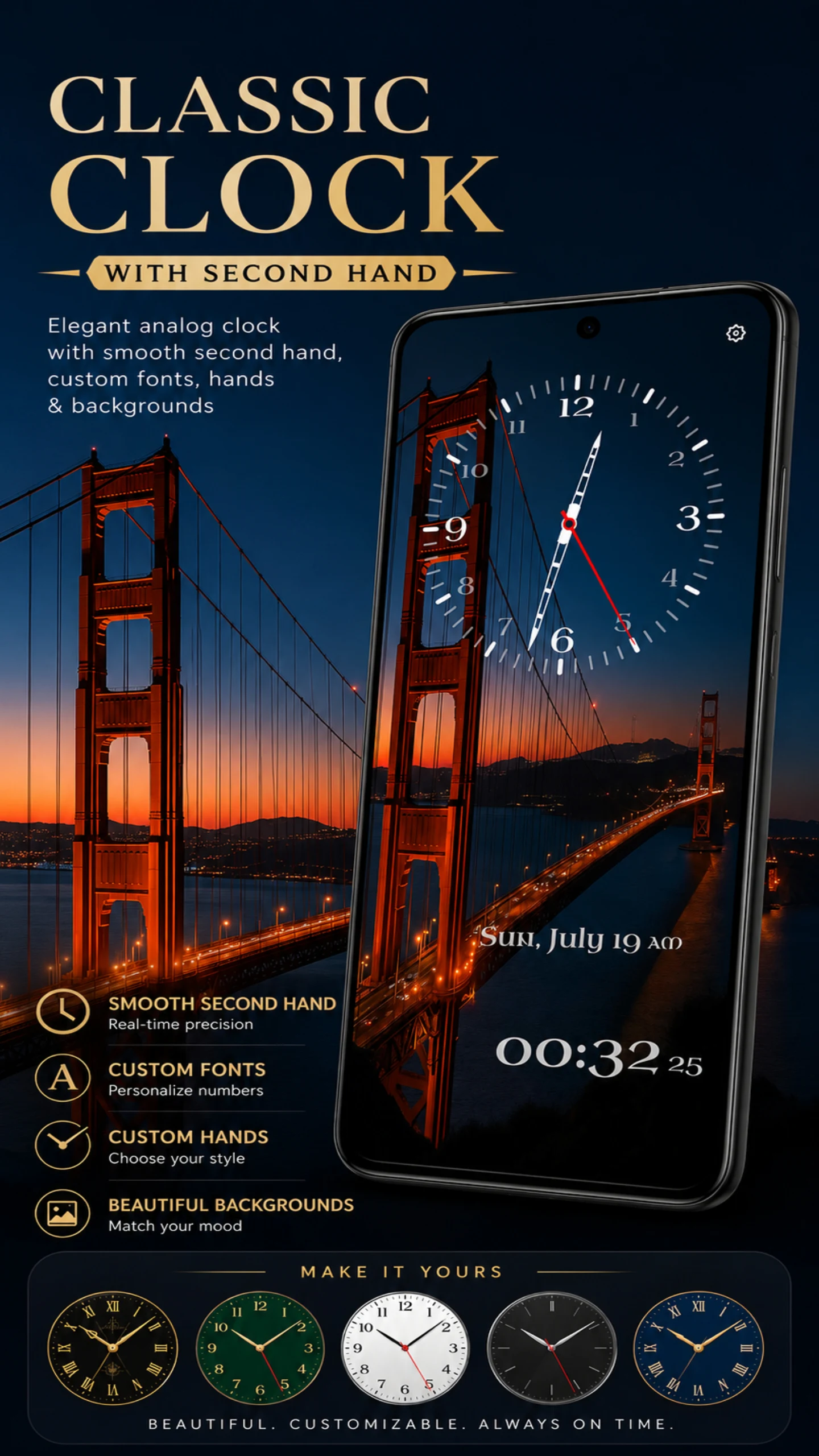 Classic Clock with Second Hand screenshot