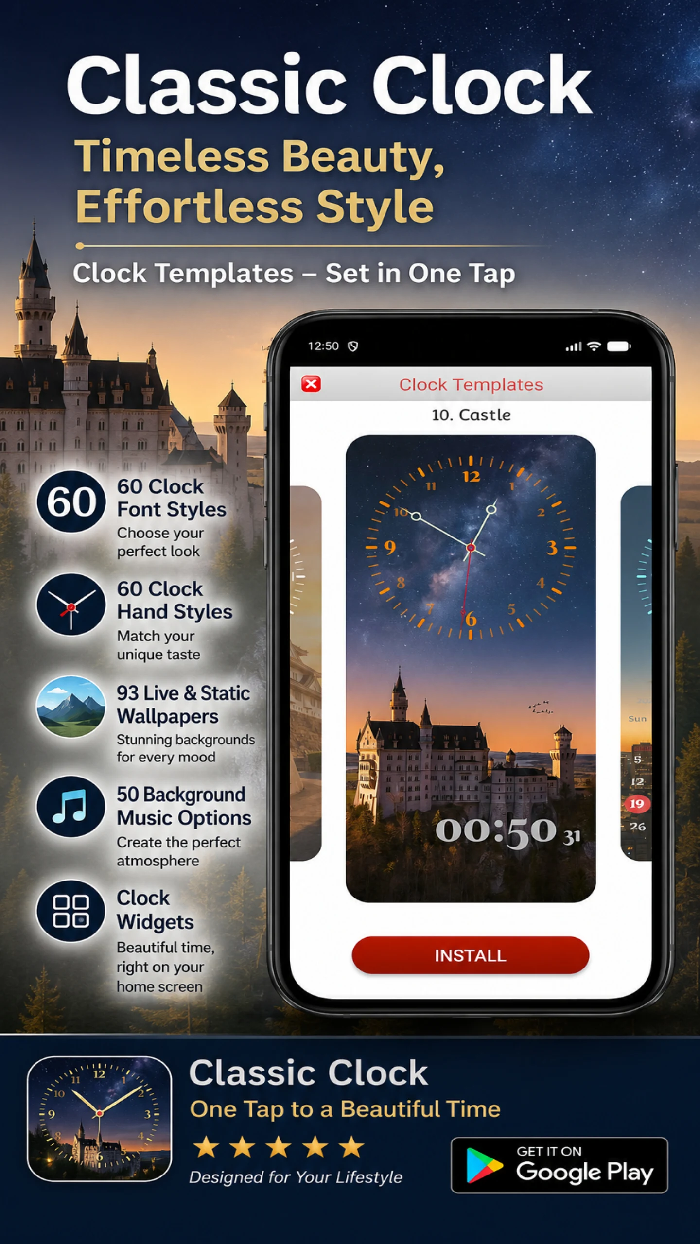 Classic Clock with Second Hand screenshot