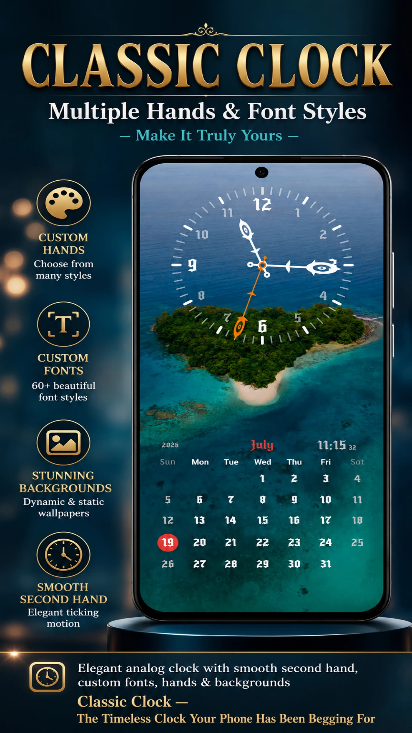 Classic Clock with Second Hand screenshot